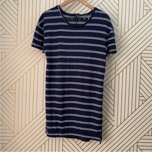 🍀 3/$30 Urban Outfitters BDG linen blend T-shirt Dress striped Stripes side S